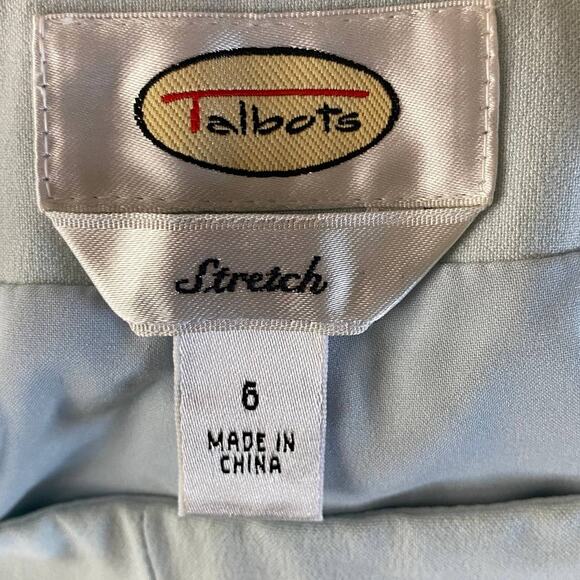 Talbots Womens Pants Stretch Straight Leg Side Zip Baby Light Blue Size 6 - Picture 7 of 9